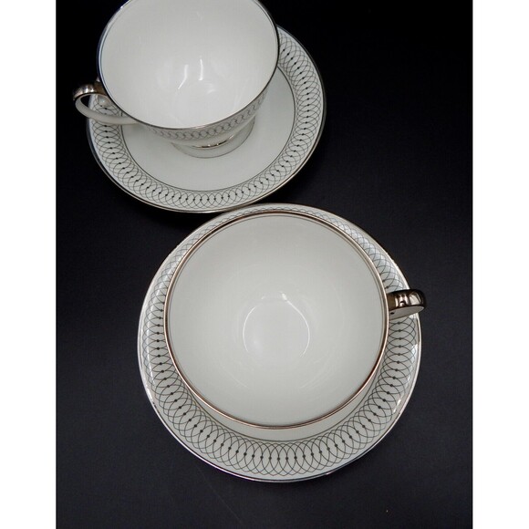 Tirschenreuth Bavaria The Elgin Teacup And Saucer Germany Silver Set of 2 - Picture 2 of 15